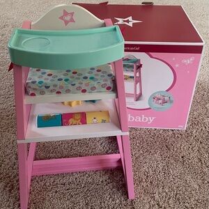 American Girl Bitty Baby Convertible High Chair and Play Table